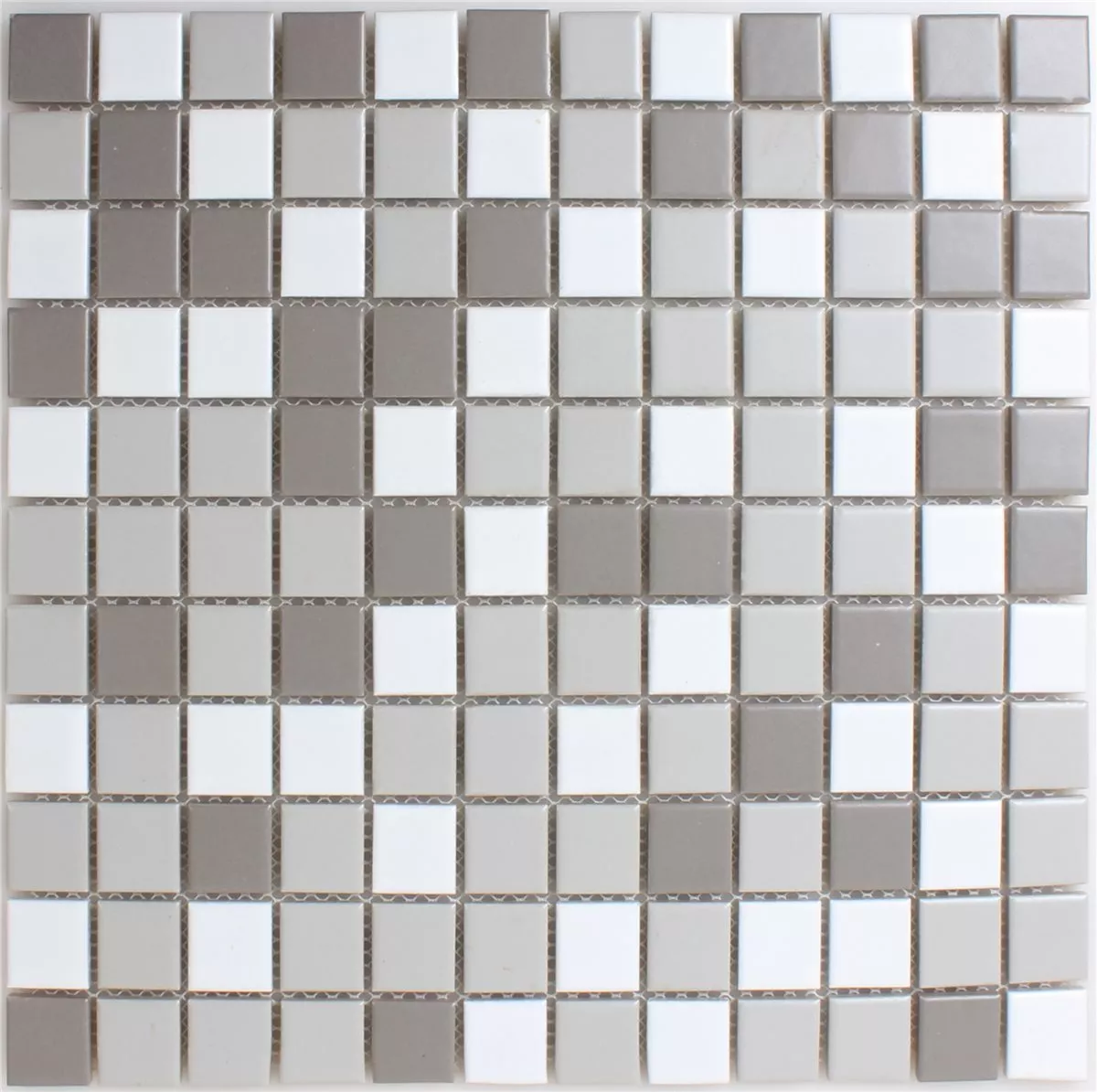 Muster von Mosaikfliesen Keramik Weiss Grau Anthrazit Mix