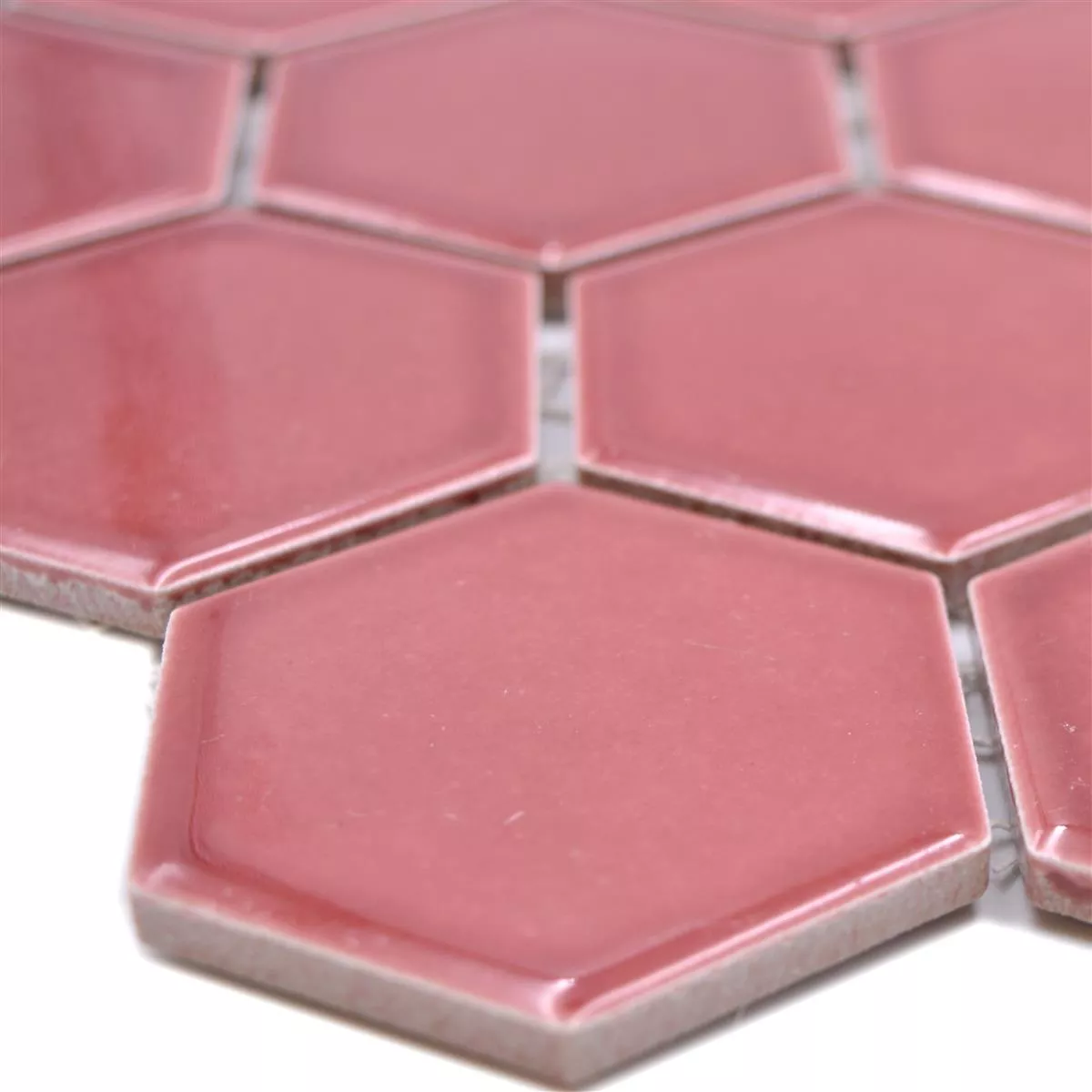 Keramikmosaik Salomon Hexagon Bordeaux Rot H51 Keramikmosaik Salomon Hexagon Bordeaux Rot H51