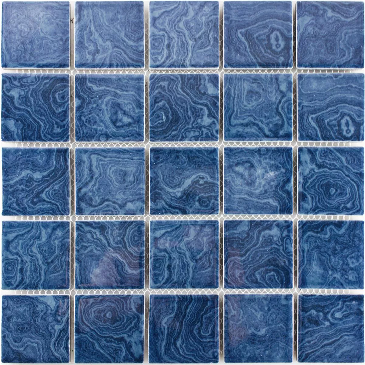 Keramik Mosaikfliesen David Blau Uni