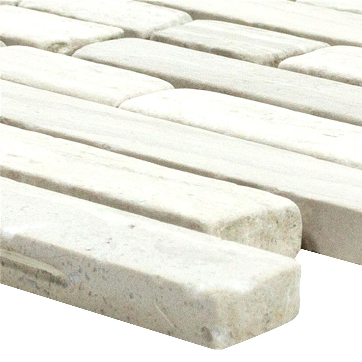 Mosaikfliesen Marmor Brick Stanley Grau