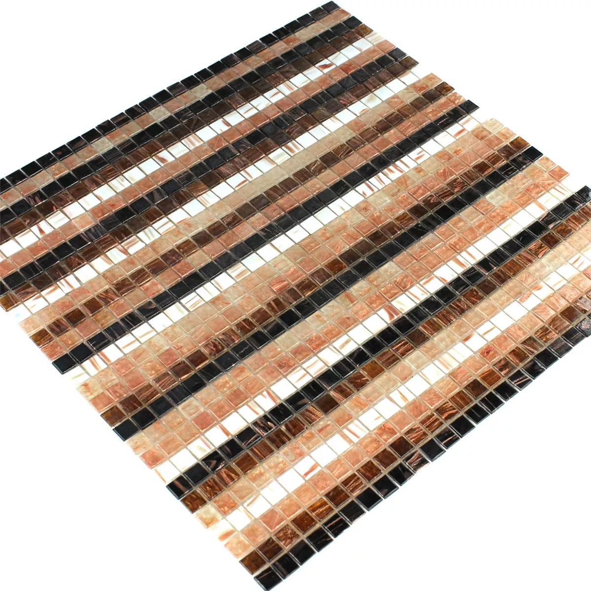 Muster von Mosaikfliesen Glas Effekt Stripe Multi Mix
