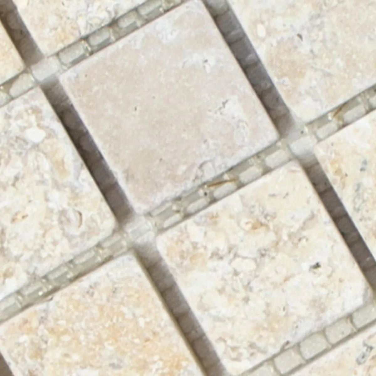 Muster von Mosaikfliesen Limestone Garbagna Beige 23