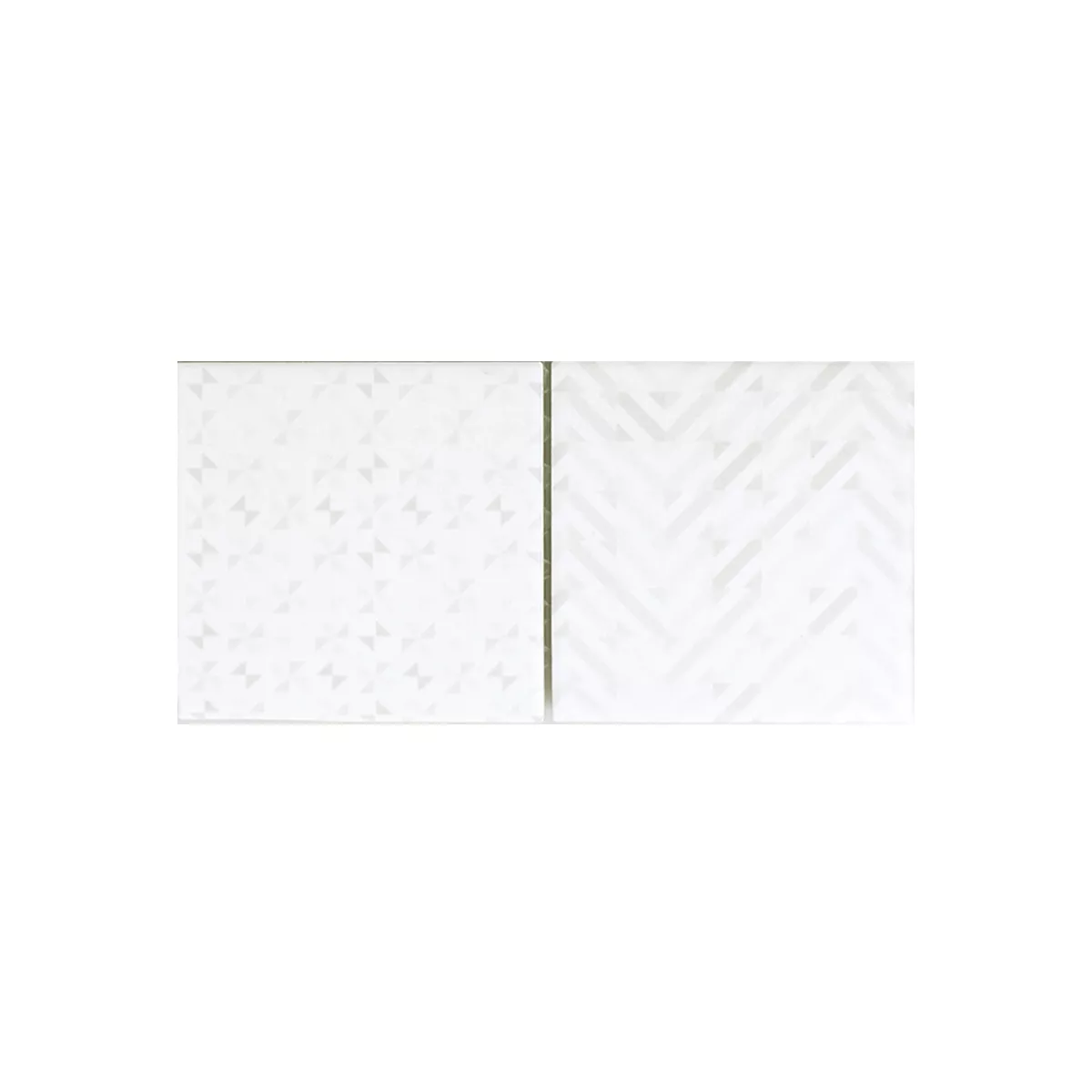 Muster von Mosaikfliesen Keramik Campeche Zement Optik Geo Weiss