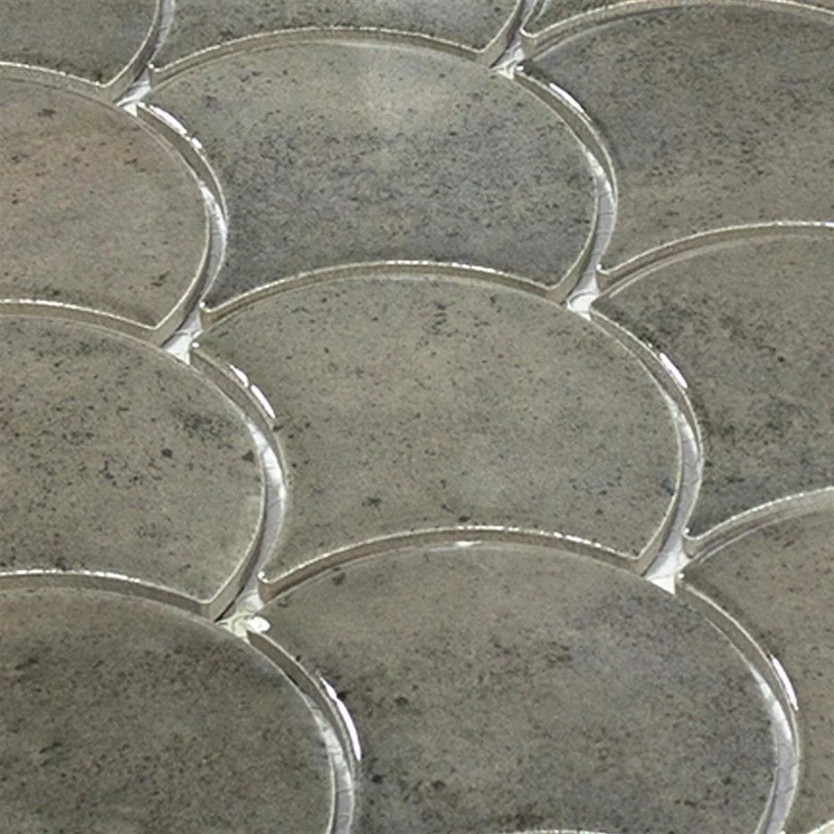 Keramik Mosaikfliesen Eldertown Fächer Grau