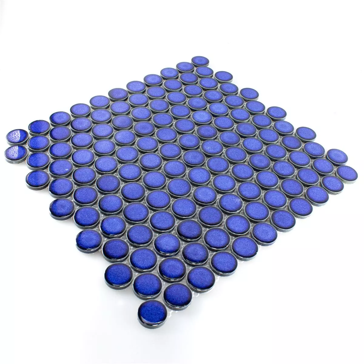 Keramik Knopf Mosaikfliesen Mission Blau