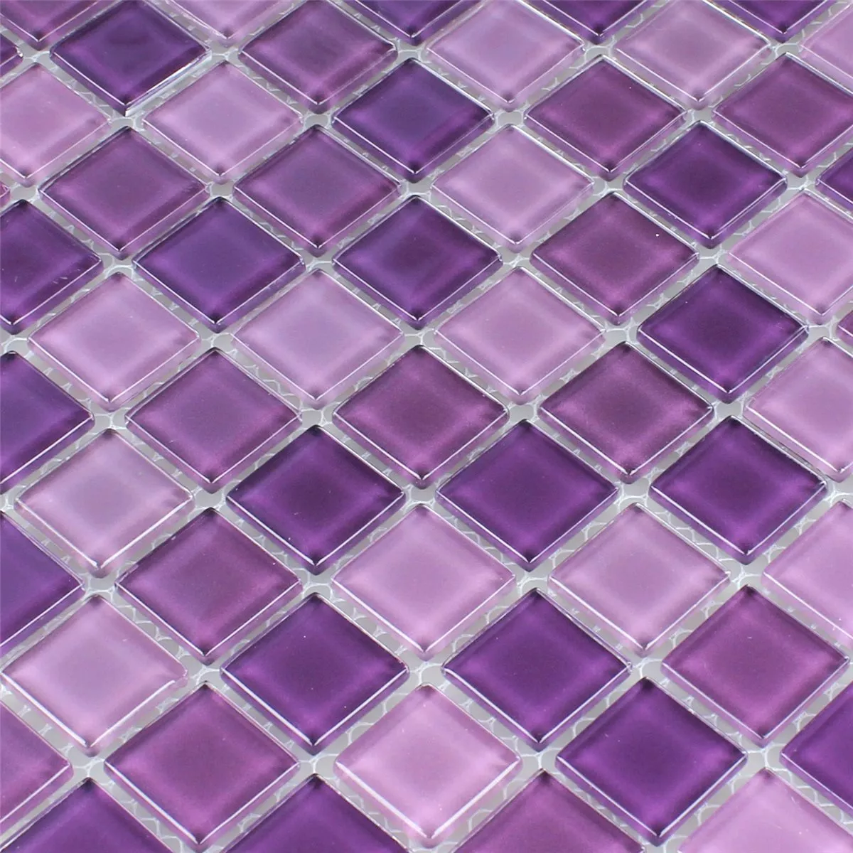 Muster von Glasmosaik Fliesen Lila Mix 