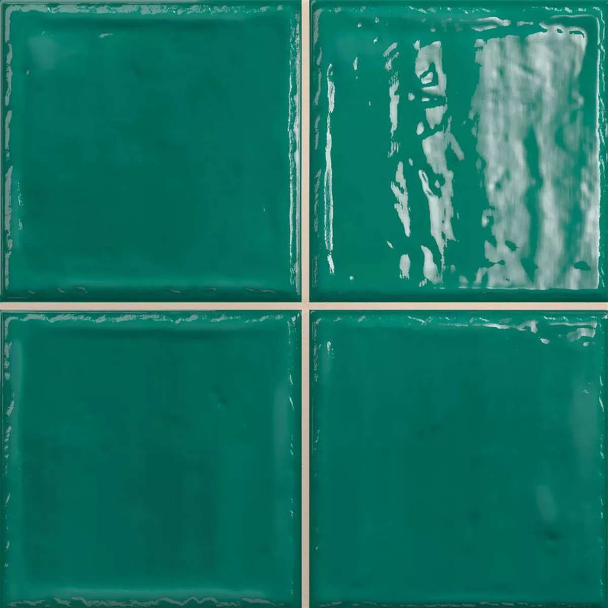 Wandfliesen Verbania Glänzend Gewellt Grün 20x20cm