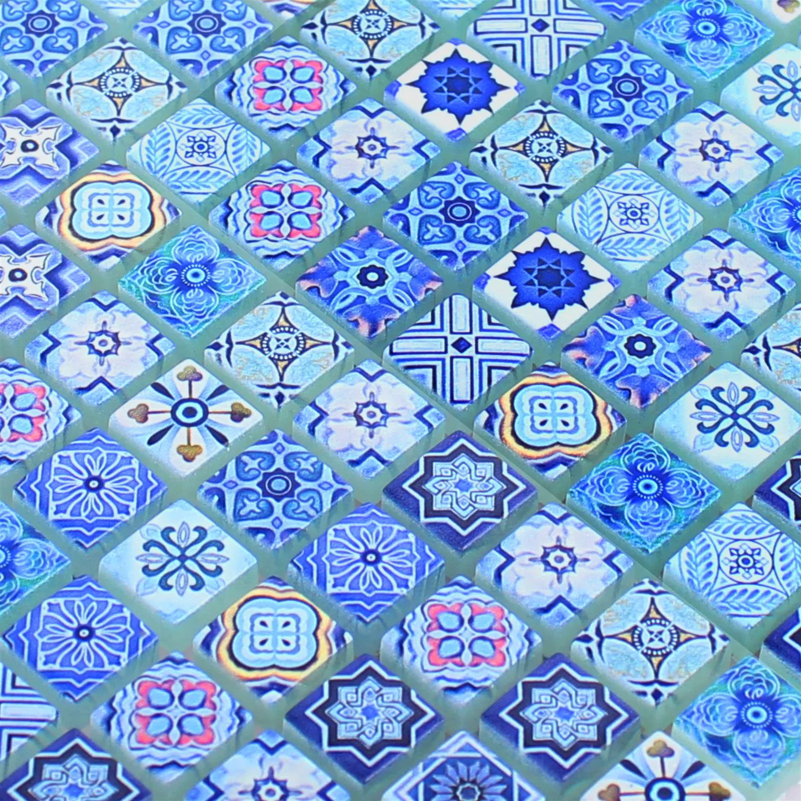 Glasmosaik Fliesen Marrakech Blau