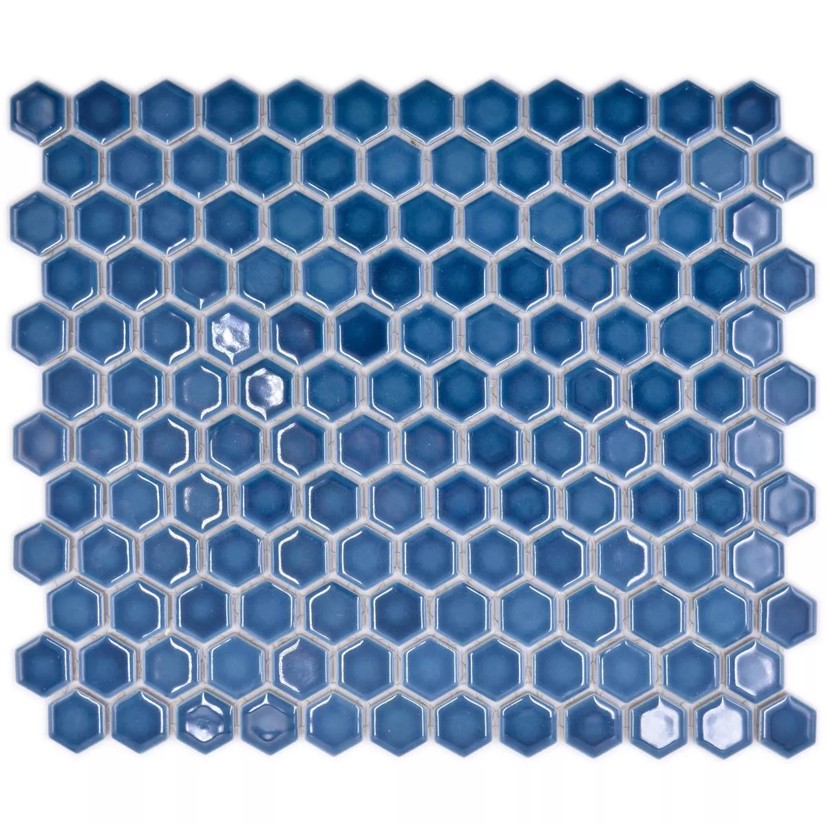 Keramikmosaik Salomon Hexagon Blau Grün H23