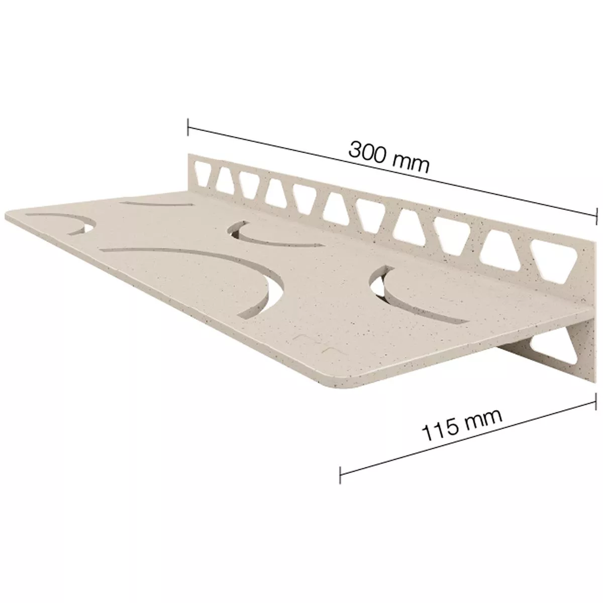 Duschablage Wandablage Schlüter Rechteck 30x11,5cm Curve Elfenbein