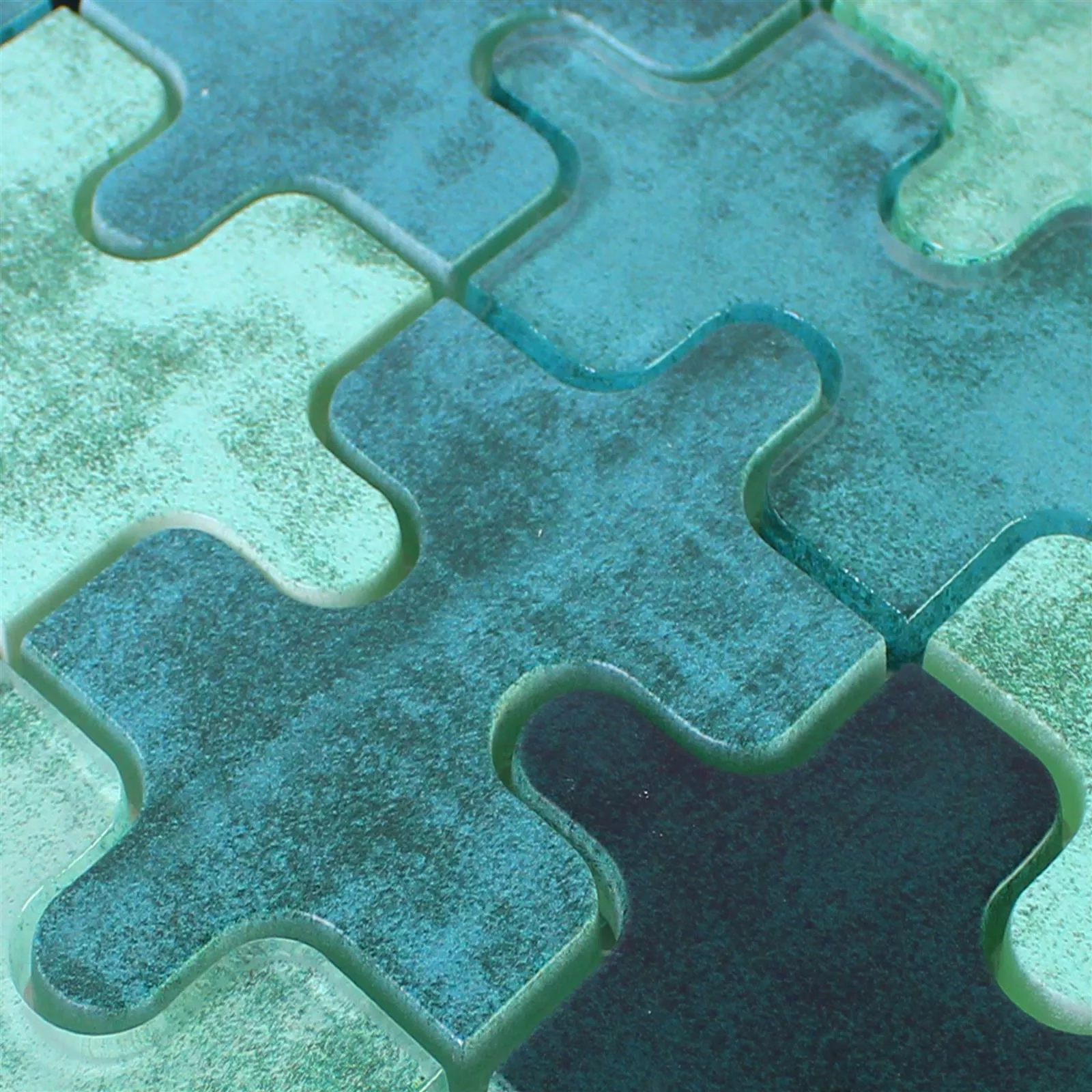 Glasmosaik Fliesen Puzzle Grün
