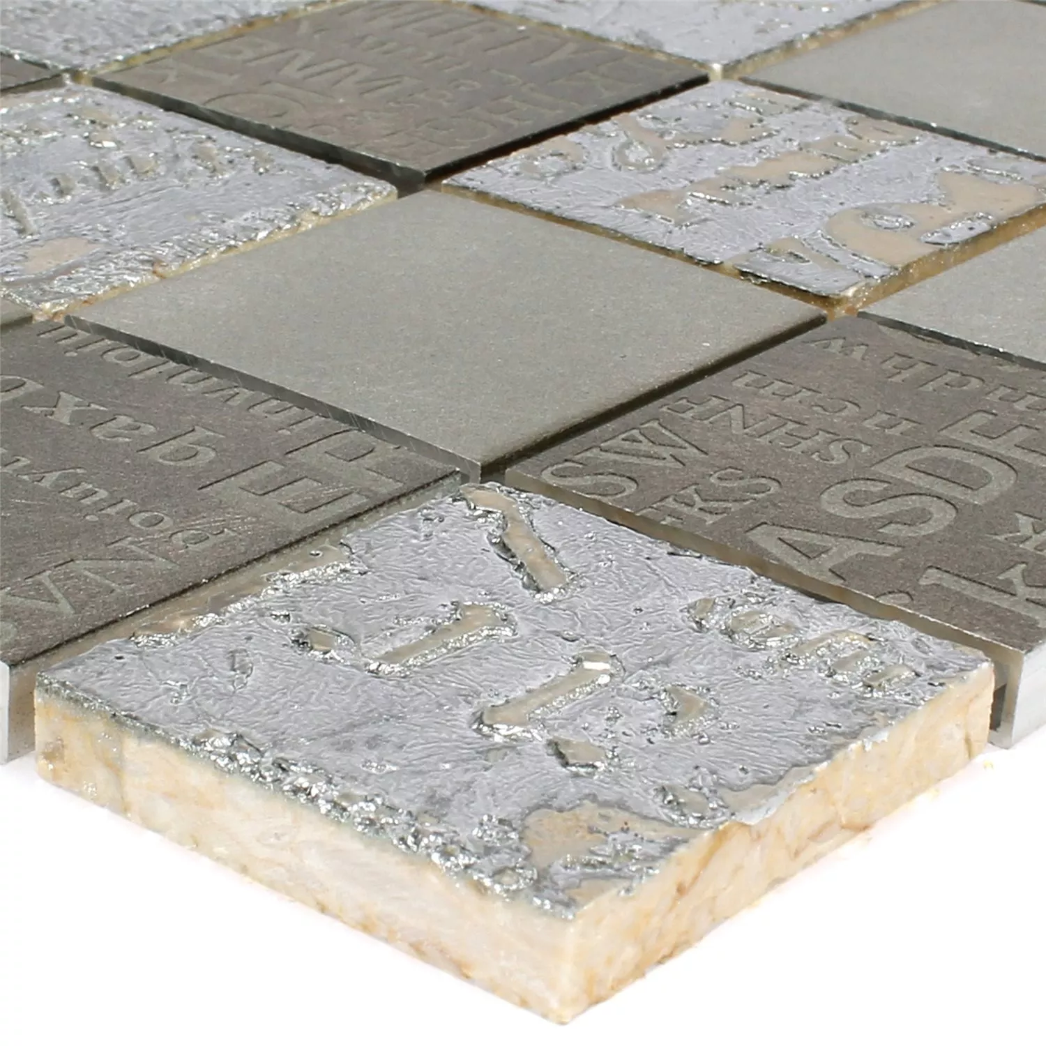 Mosaikfliesen Nazca Naturstein Aluminium Mix Braun Silber Mosaikfliesen Nazca Naturstein Aluminium Mix Braun Silber