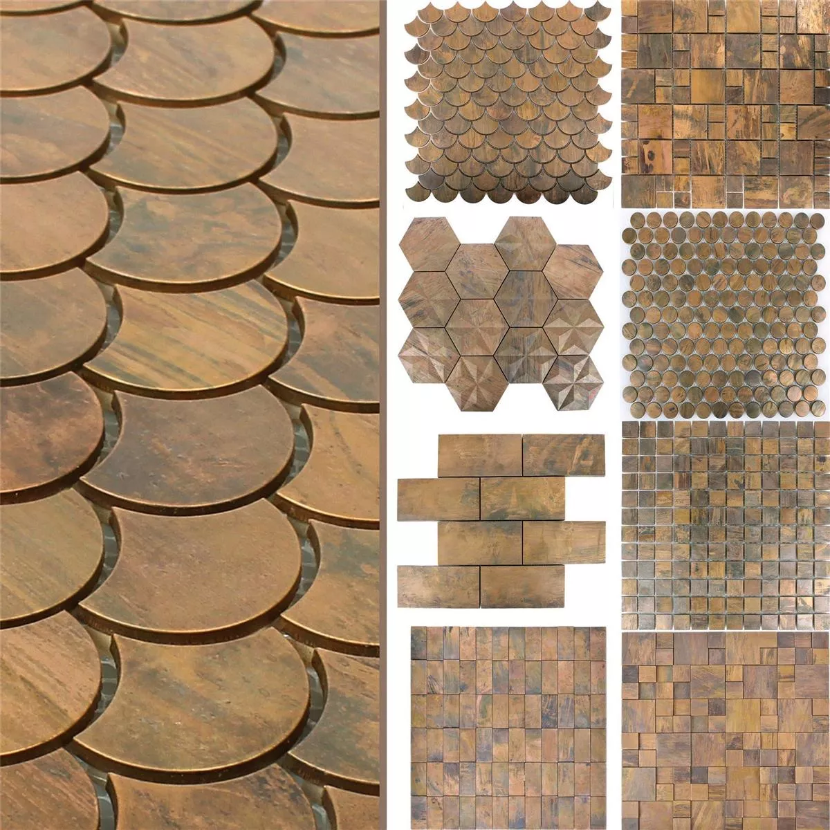 Muster von Metall Kupfer Mosaikfliesen Myron