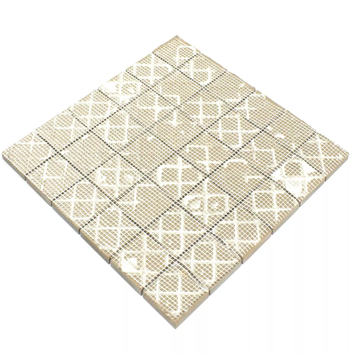 Muster von Keramik Mosaikfliese Ibiza Steinoptik Grau