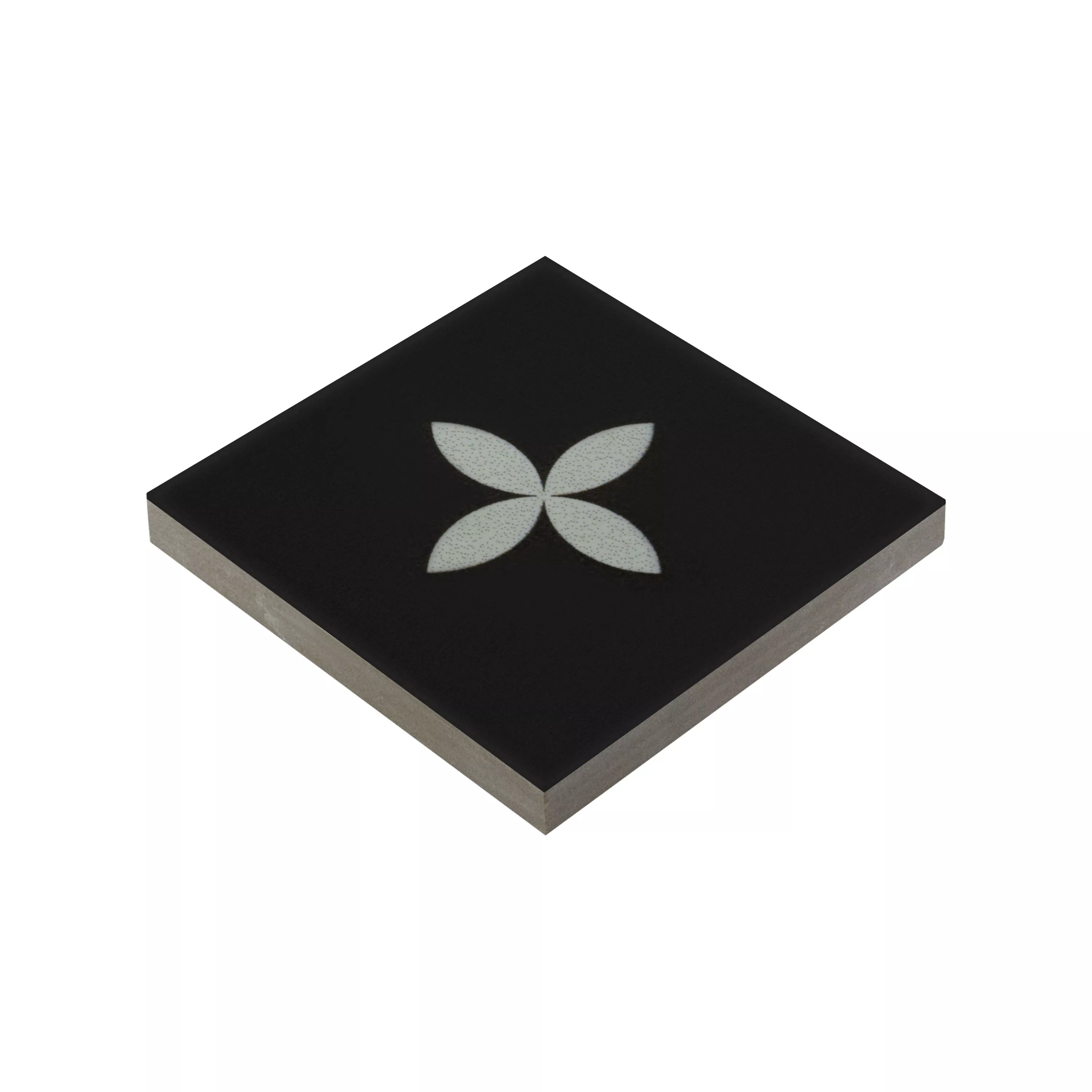 Feinsteinzeug Fliesen Genexia Schwarz Weiß Decor 2 Einleger 4,6x4,6cm Feinsteinzeug Fliesen Genexia Schwarz Weiß Decor 2 Einleger 4,6x4,6cm