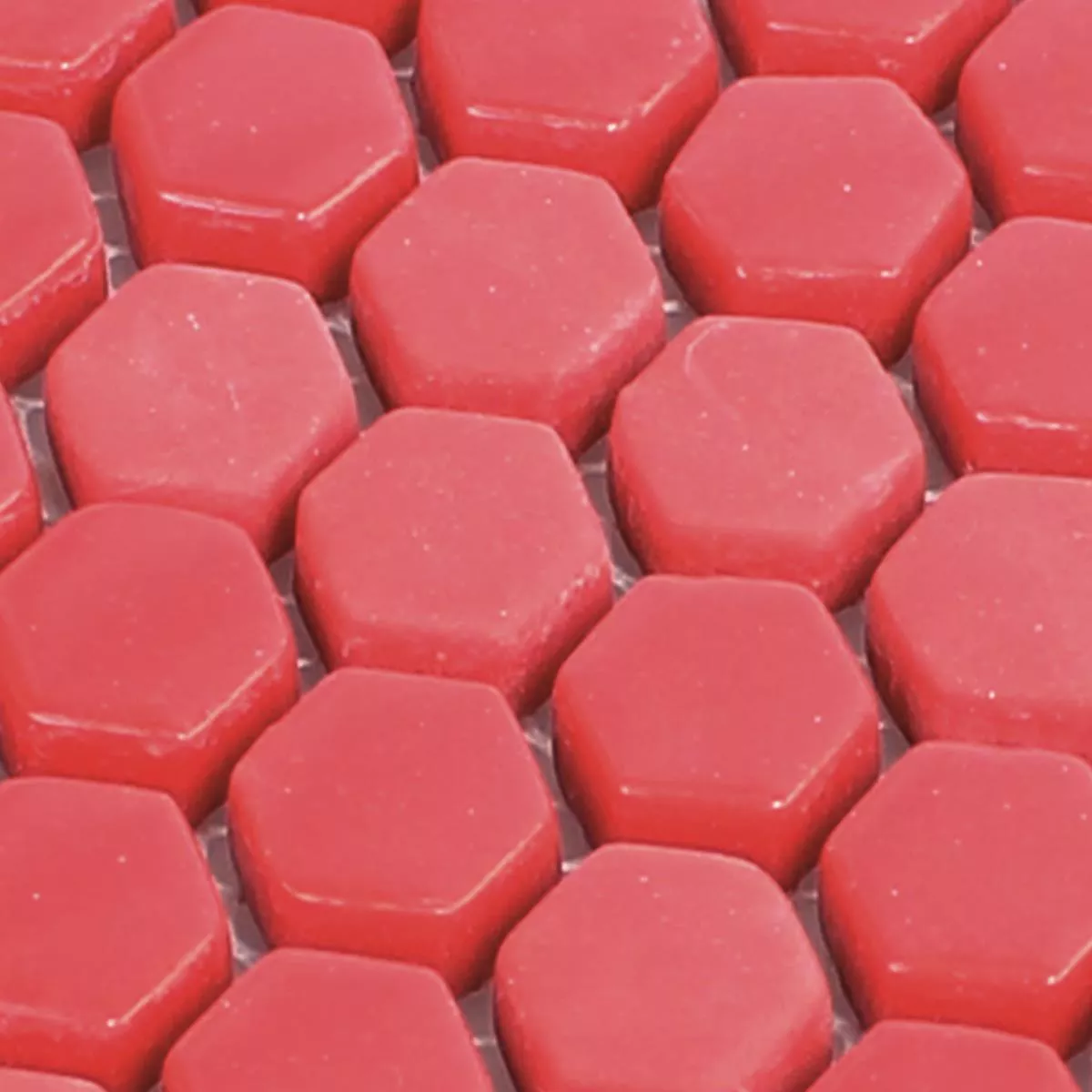 Muster von Glasmosaik Fliesen Brockway Hexagon Eco Rot