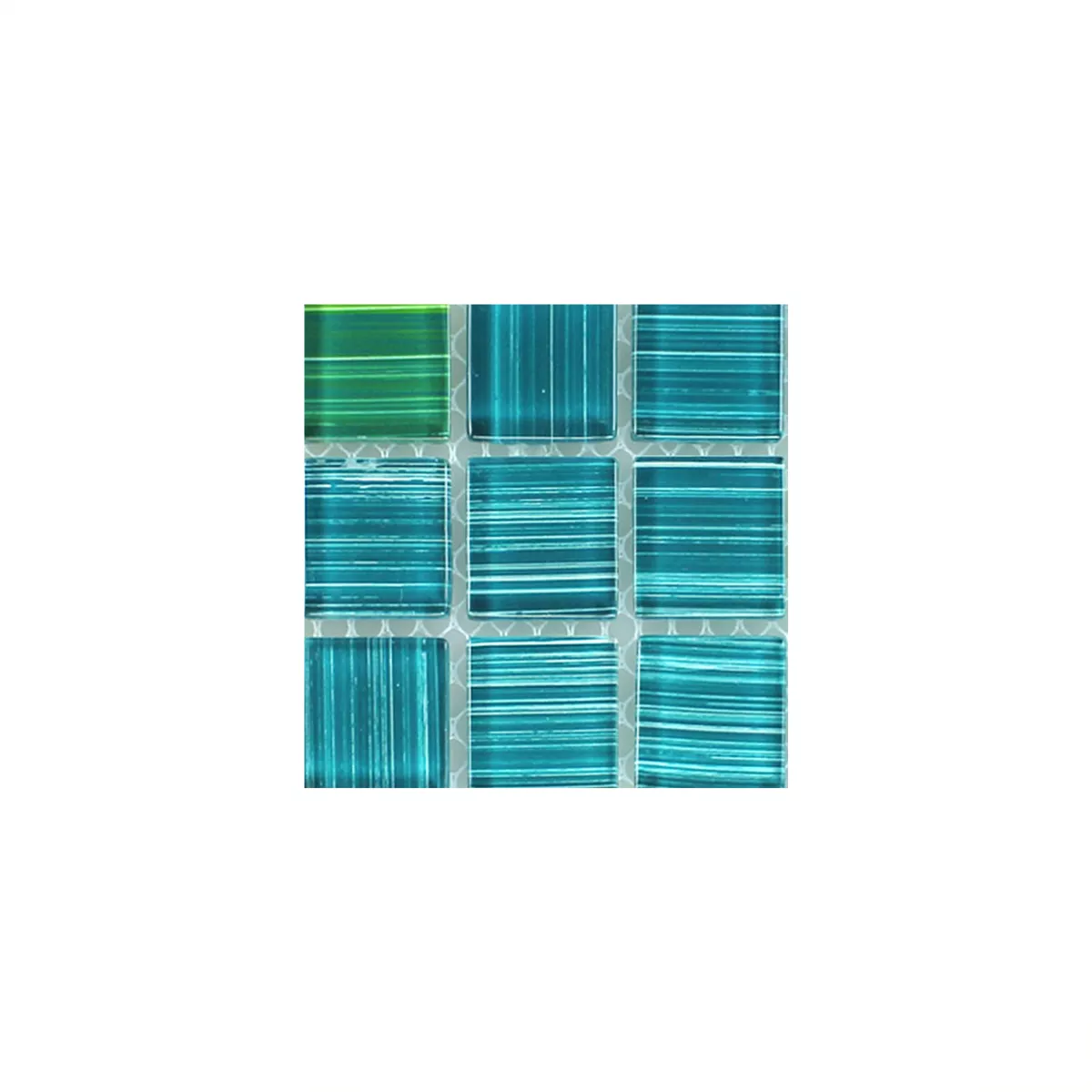 Muster von Glasmosaik Fliesen Gestreift Grün Mix