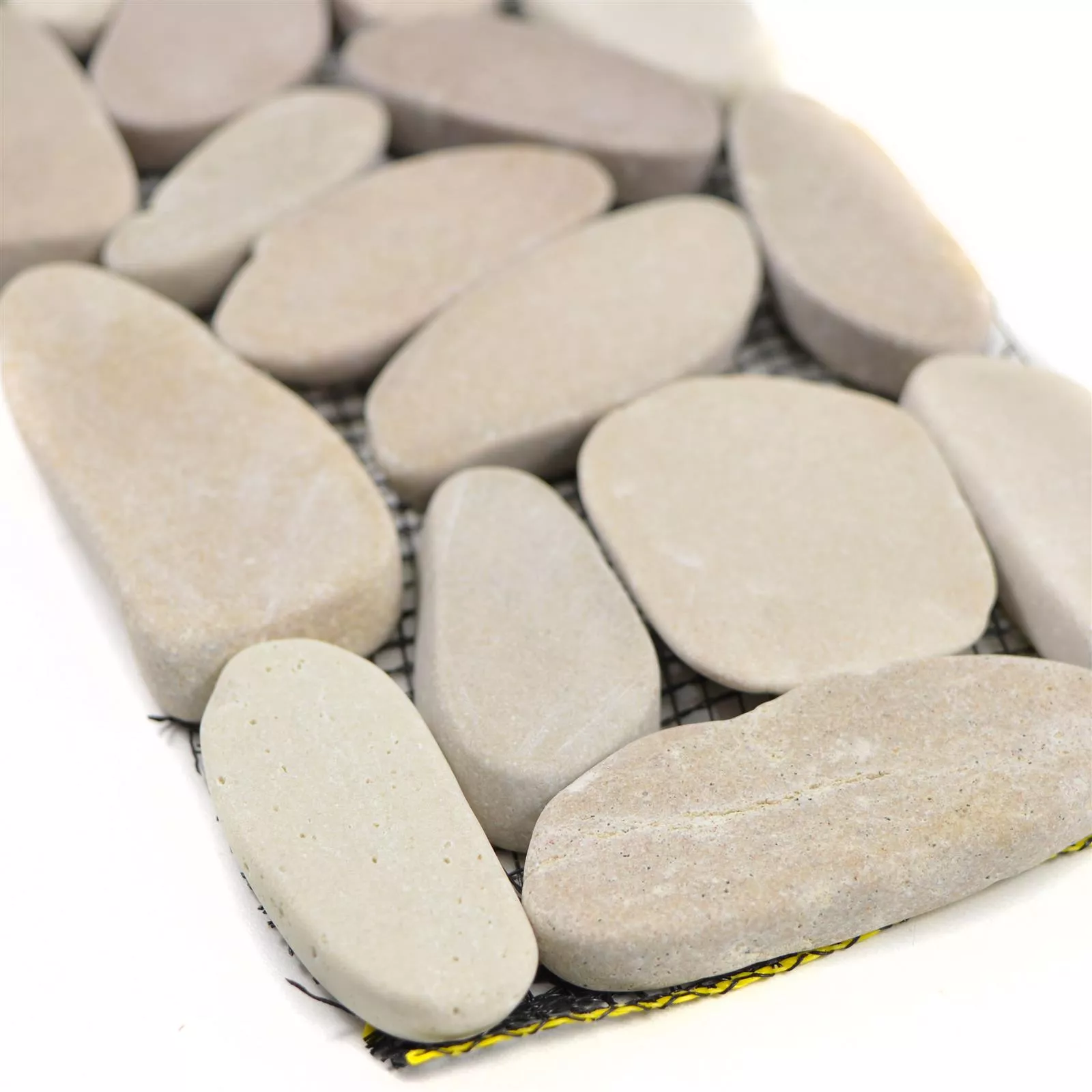 Flusskiesel Bordüre Chenoa Tan 10x30cm Flusskiesel Bordüre Chenoa Tan 10x30cm