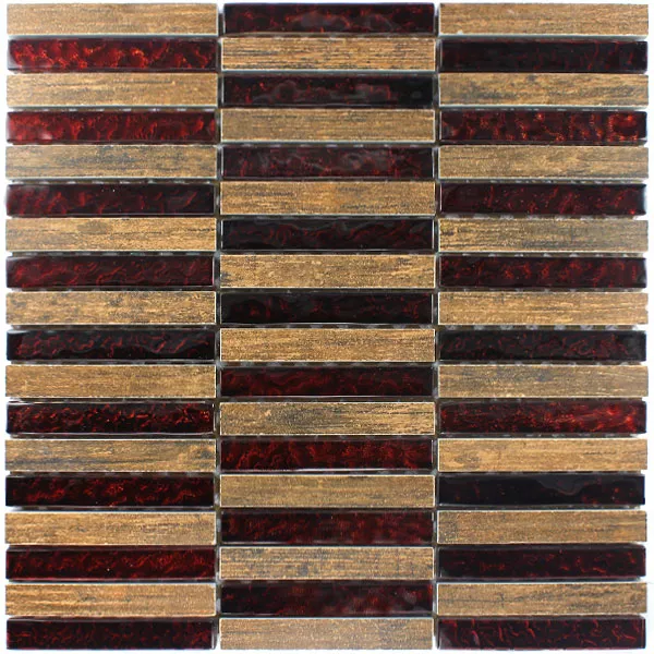 Mosaikfliesen Holzoptik Glas