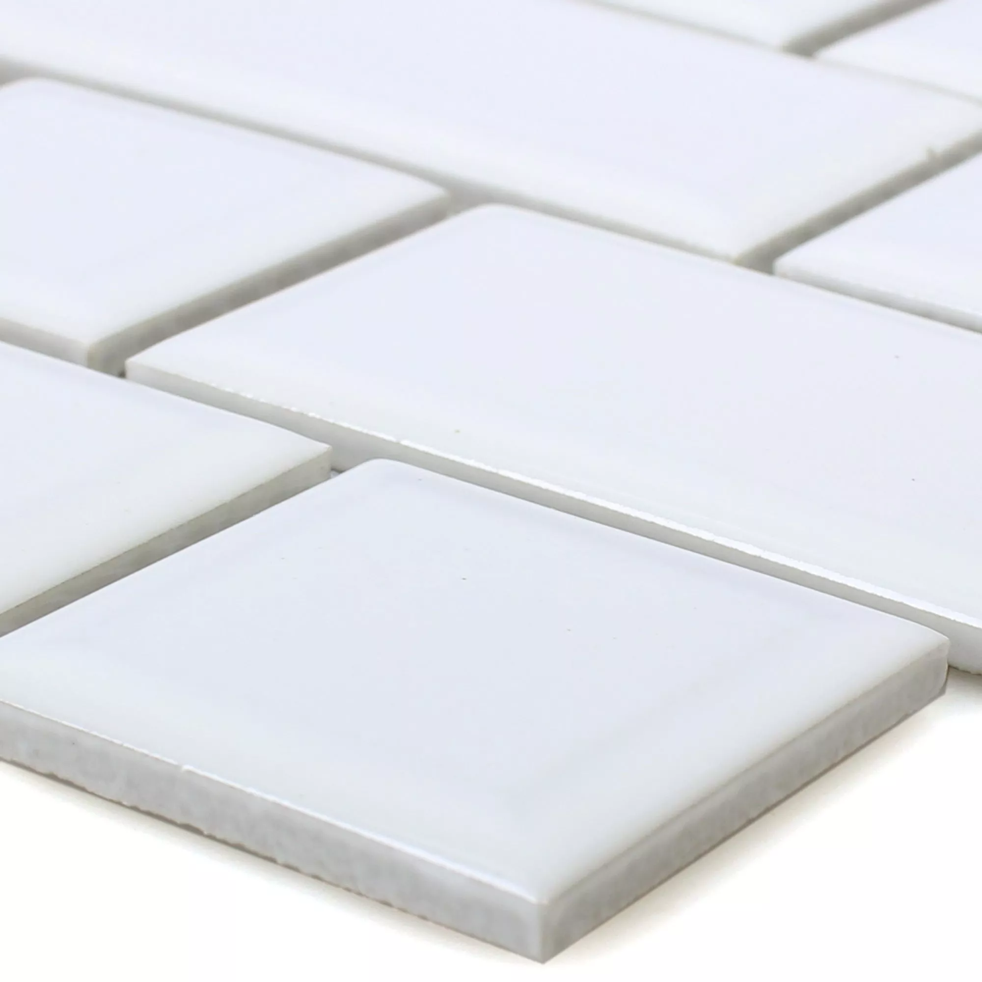 Keramik Mosaikfliesen Bengal Metro Facette Weiß