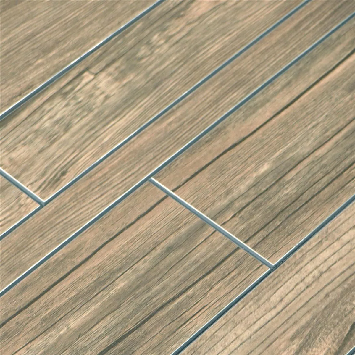 Muster von Holzoptik Mosaikfliesen Richland Selbstklebend Braun