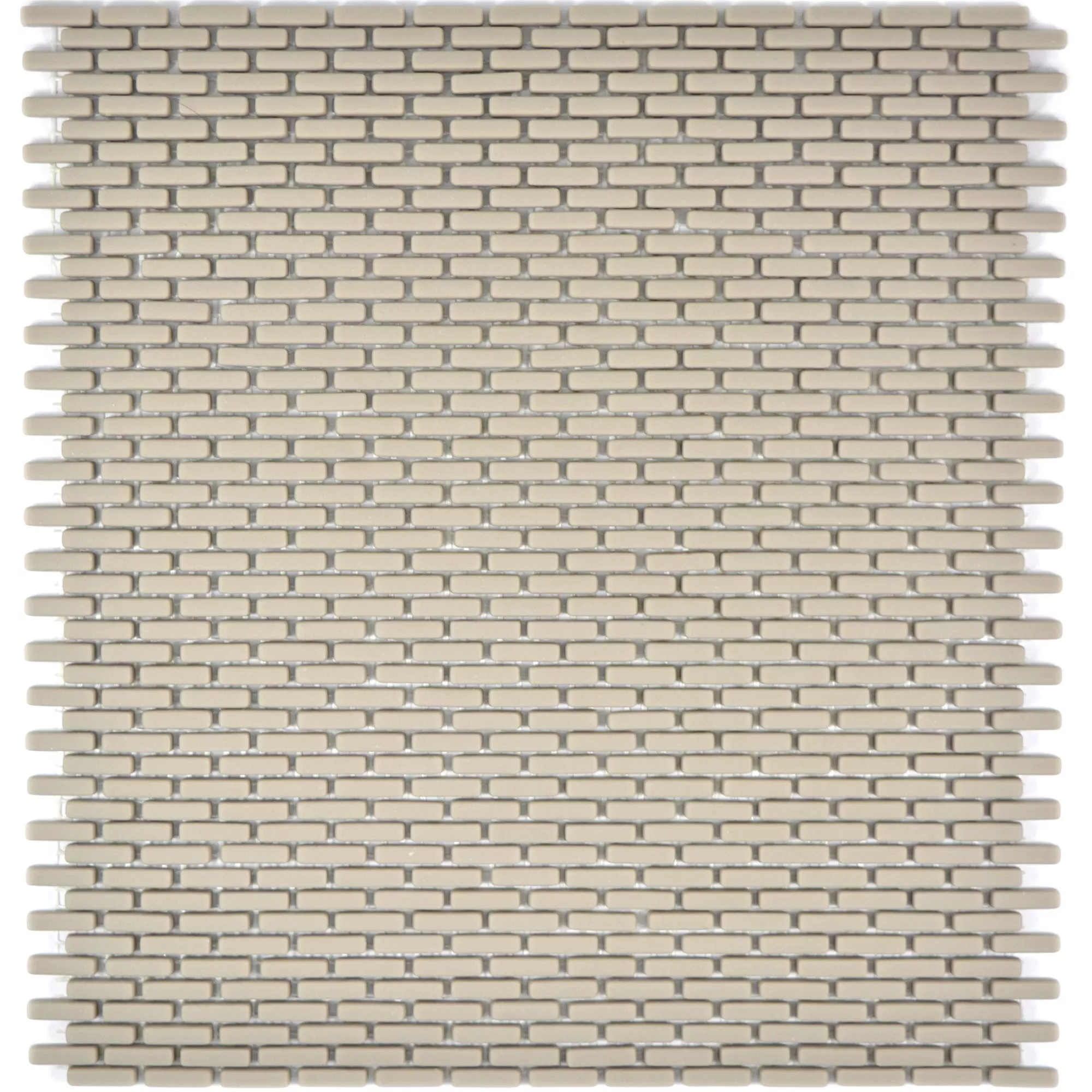 Muster von Glasmosaik Fliesen Kassandra Cream Brick Matt