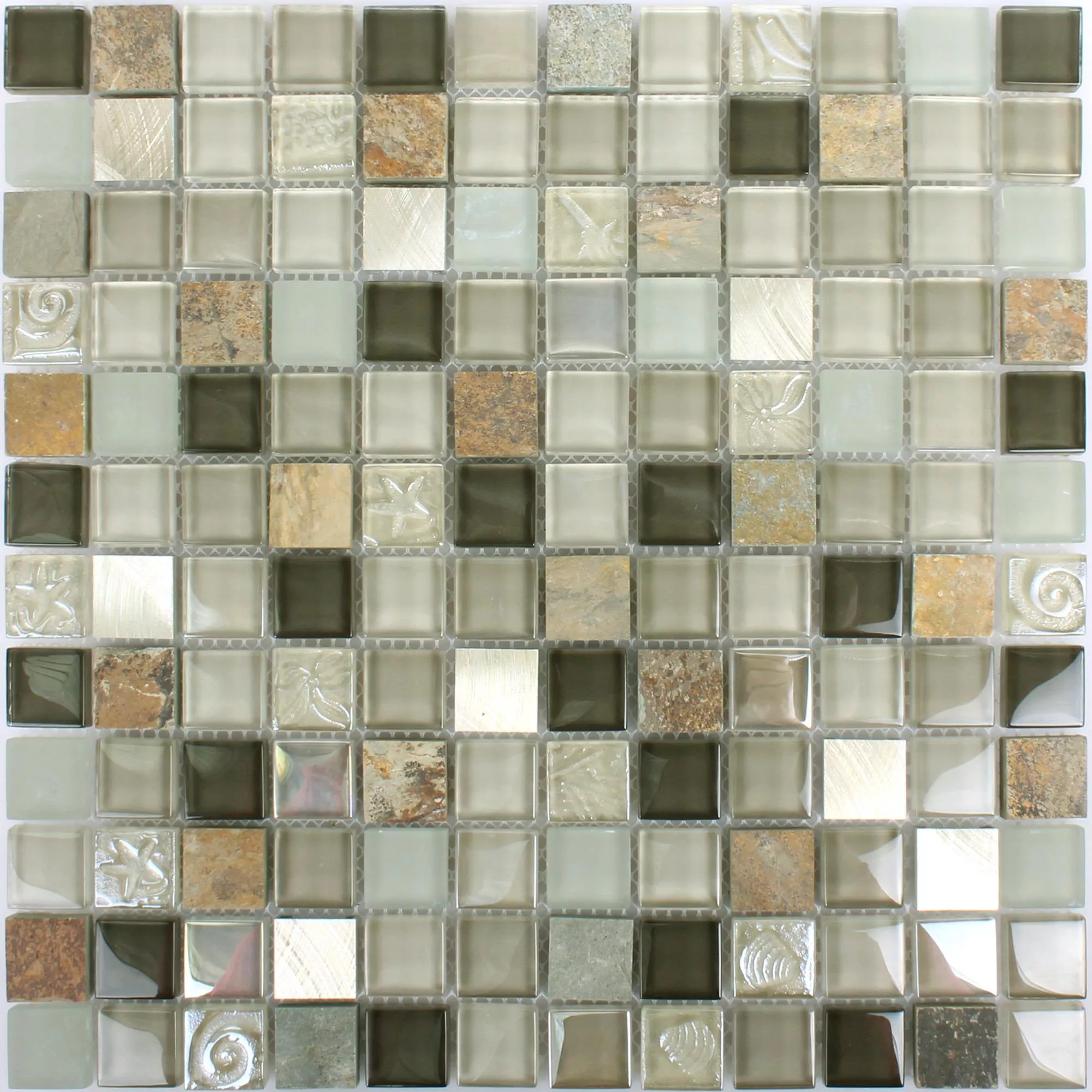 Mosaikfliesen Naturstein Glas Metall Mix Lockhart