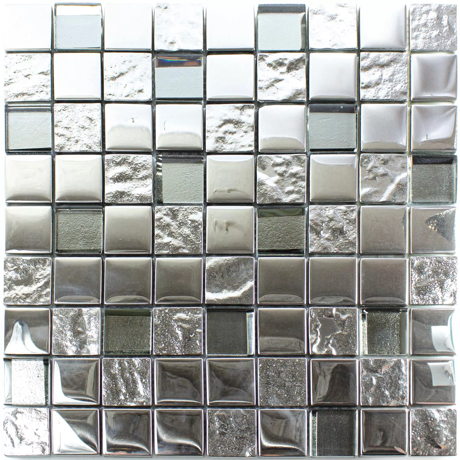 Glasmosaik Fliesen Midland Silber